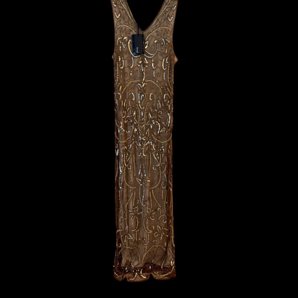 NWT Rose Gold Beaded Dress Sequin Art Deco Size XXL - Picture 5 of 6